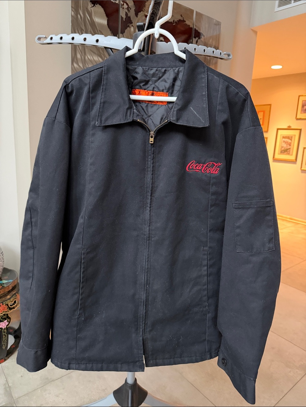 Red Kap Men's Black Jacket with Red Coca Cola Logo size XL